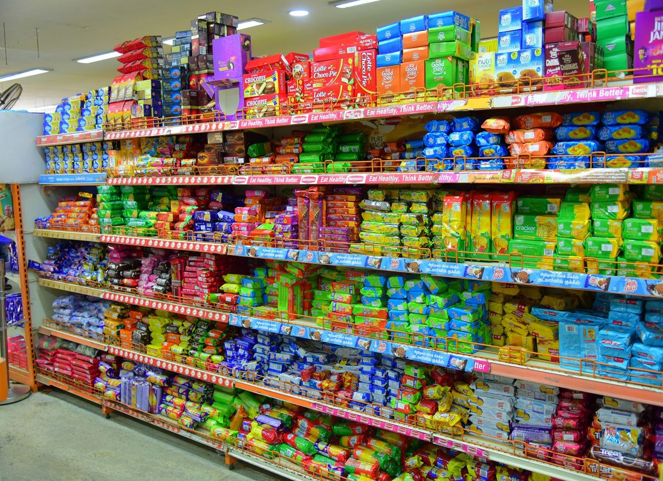 Snack shelves on the ground floor